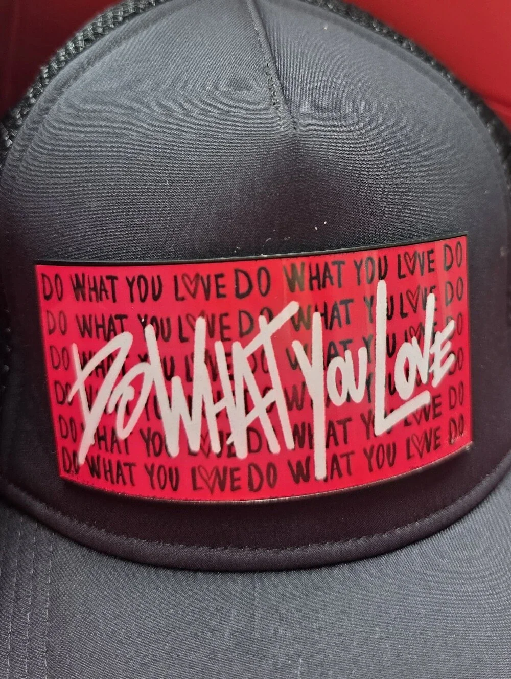PARTCH - Black & Red Logo Mesh Trucker Hat